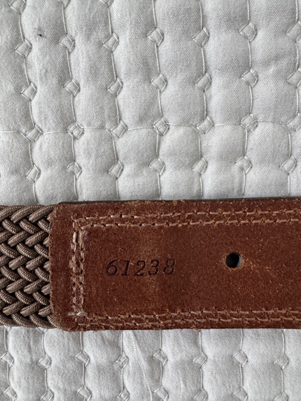 Martin Dingman Brown Woven Elastic Belt with Leather Trim #casualbelt #nordstrom - Picture 3 of 3